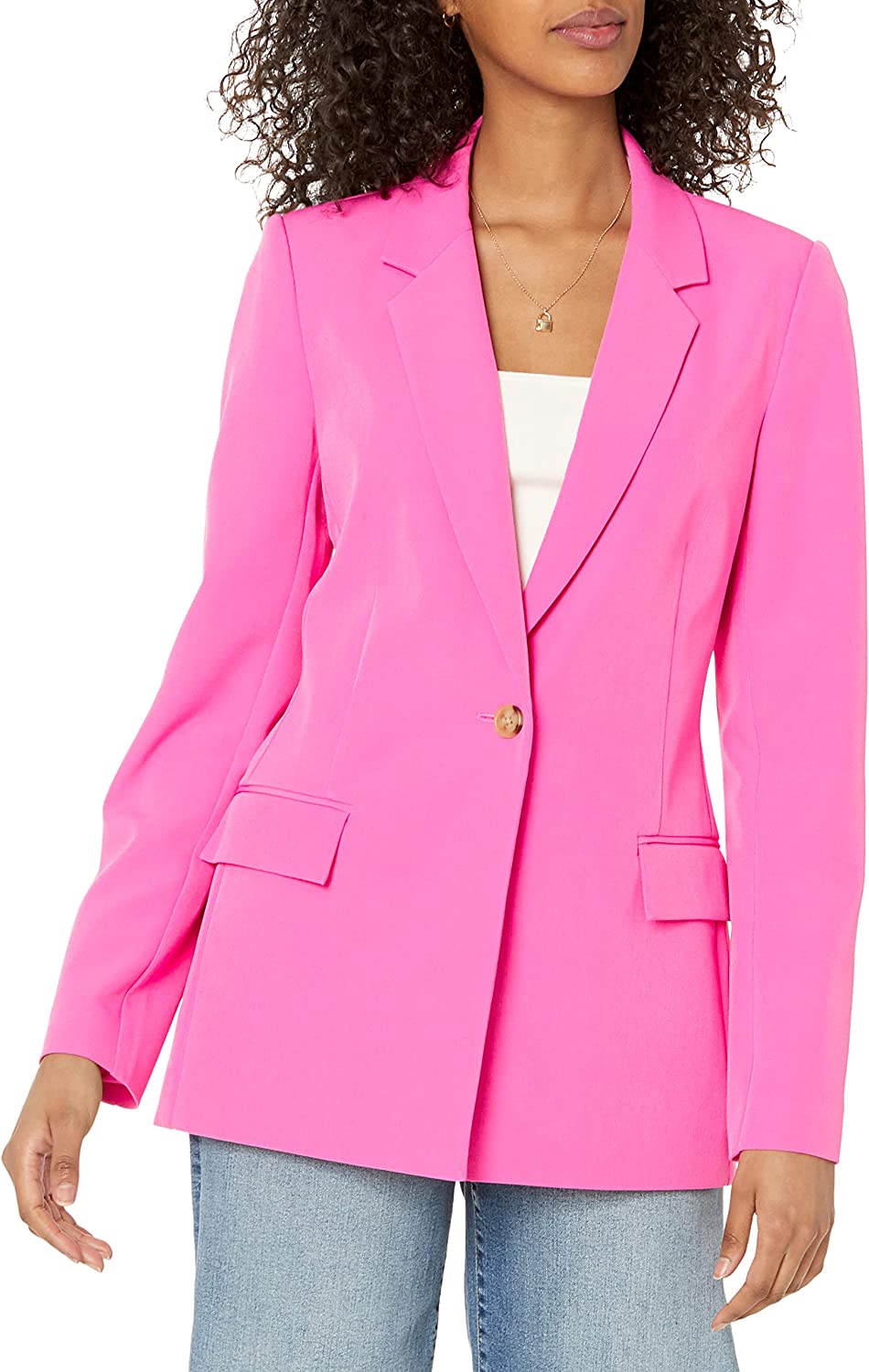 230816040512361_1 The Drop Women's Blake Long Blazer - Image 1